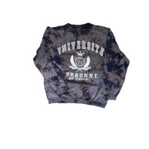 Vintage Acid Wash Universite Sorbonne De Paris Pullover Crewneck, Adult Mens M